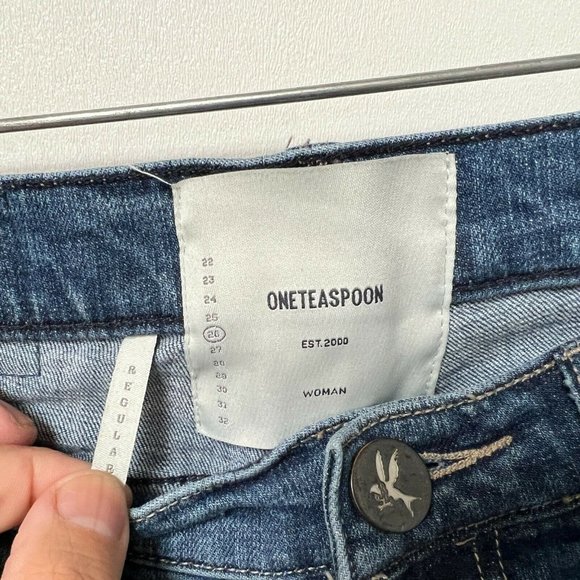 One Teaspoon Freebirds II Skinny Crop Jeans Low Rise Stretch Denim Women Size 26 - Picture 4 of 9